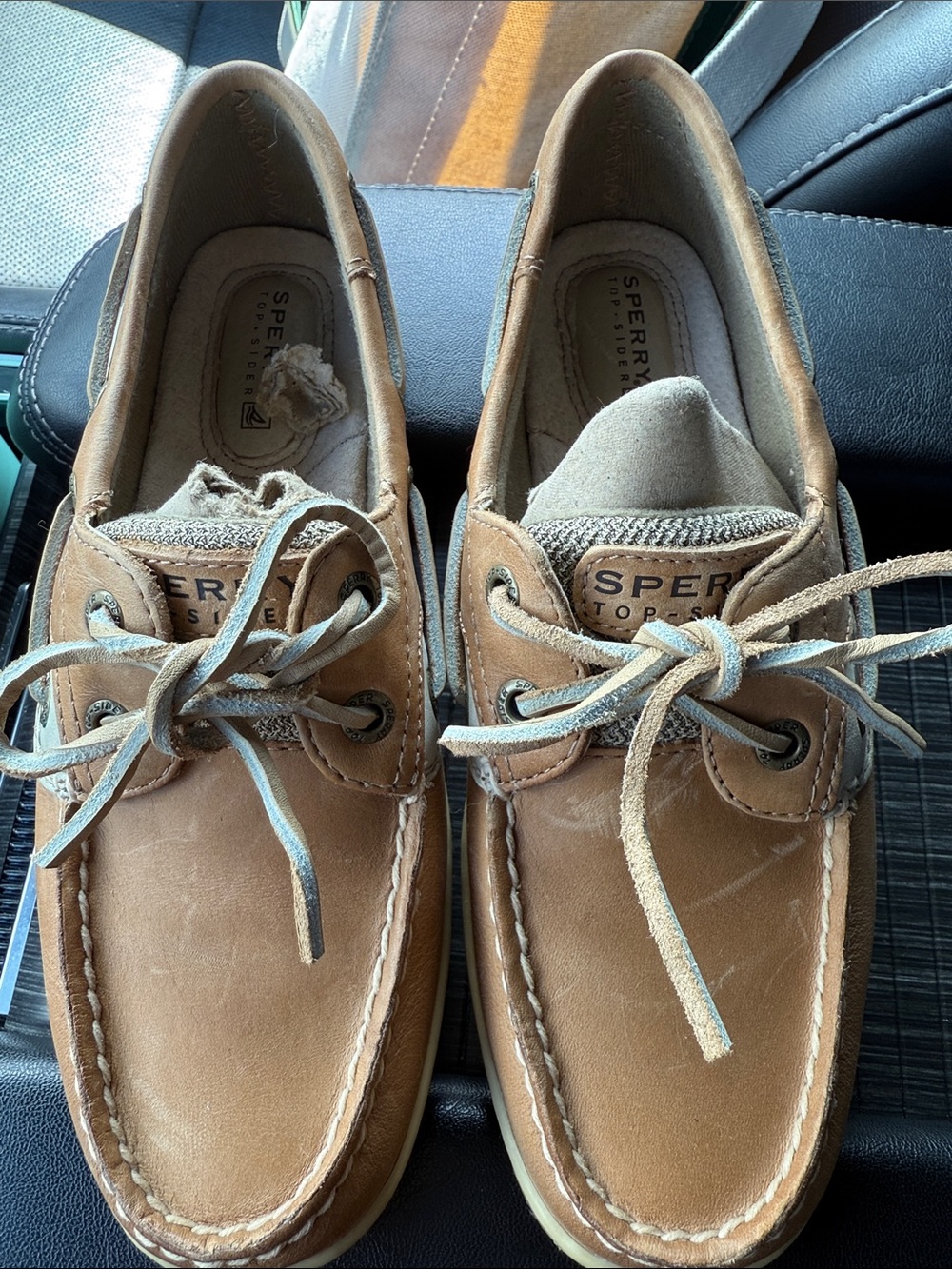 Sperry Light Brown Leather Boat Shoes